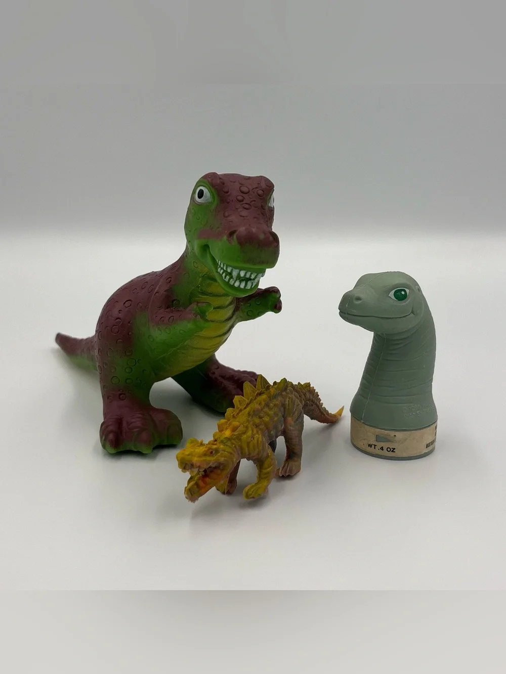 RARE Vintage Retro Dinosaur Toy Figure Lot- Candy Top Stegosaurus T-Rex